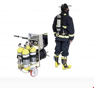 سیستم تنفسی ارابه ای مدل ۴ سیلندر کامپوزیت ۶/۸ لیتری یک نفره (۲۷۲ دقیقه) و یا دونفره (۱۳۶ دقیقه)